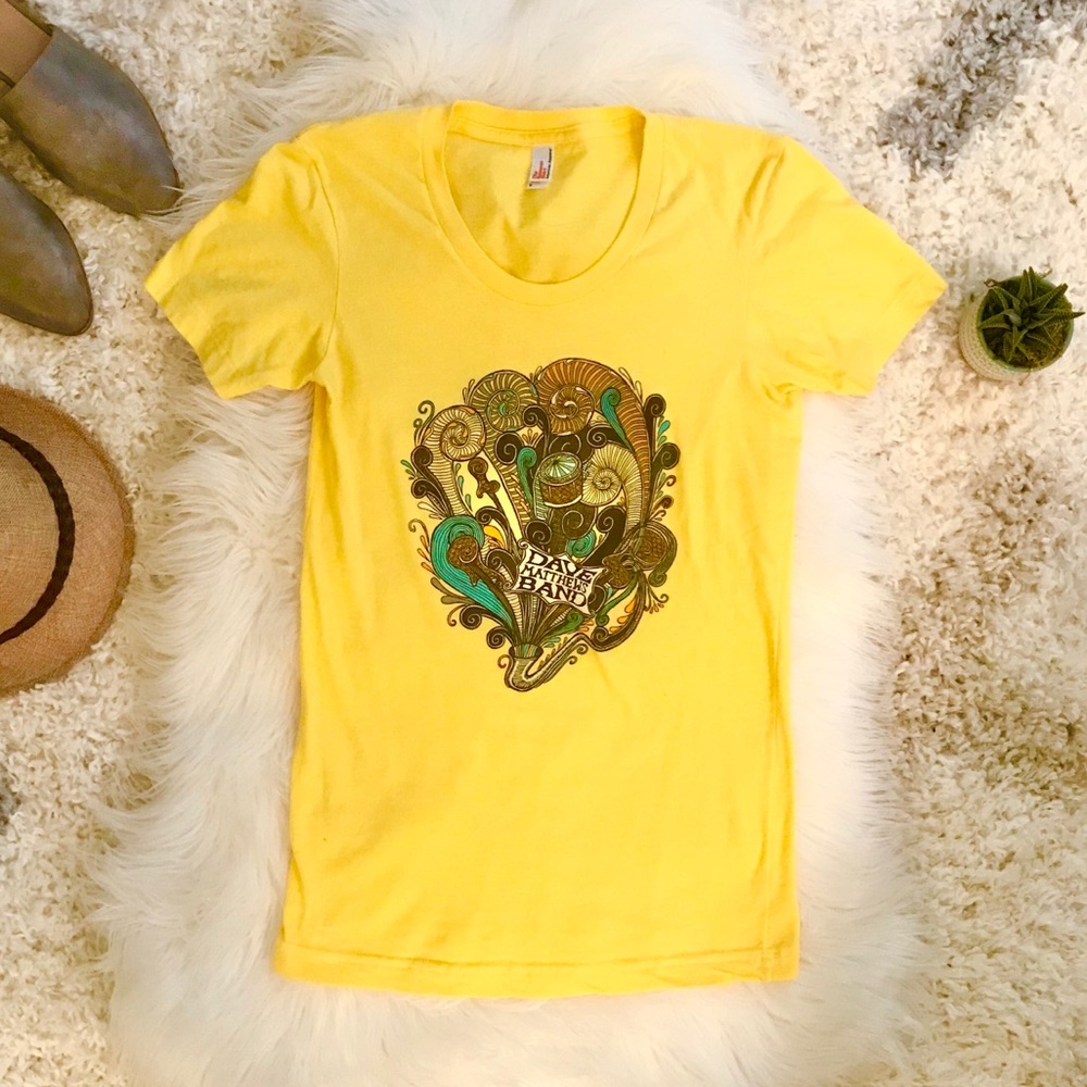 🤘🏻Dave Matthews Band Yellow Tee/American Apparel